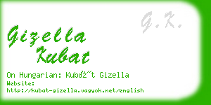 gizella kubat business card